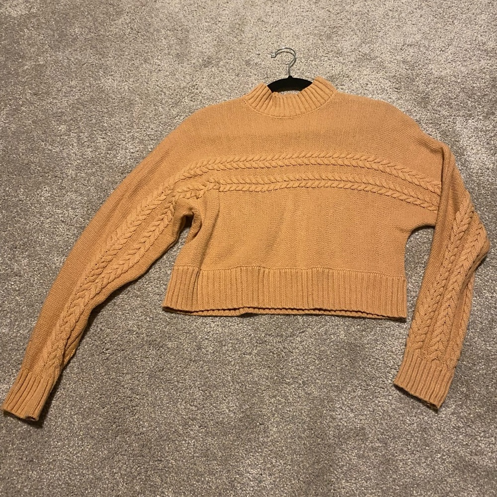 Camel Cropped Boutique Sweater